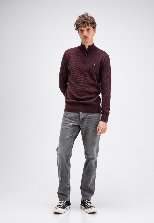 Afbeelding van Structure Half Zip M2626027 - Pasha Purple 845 Heren Trui - Butcher of Blue